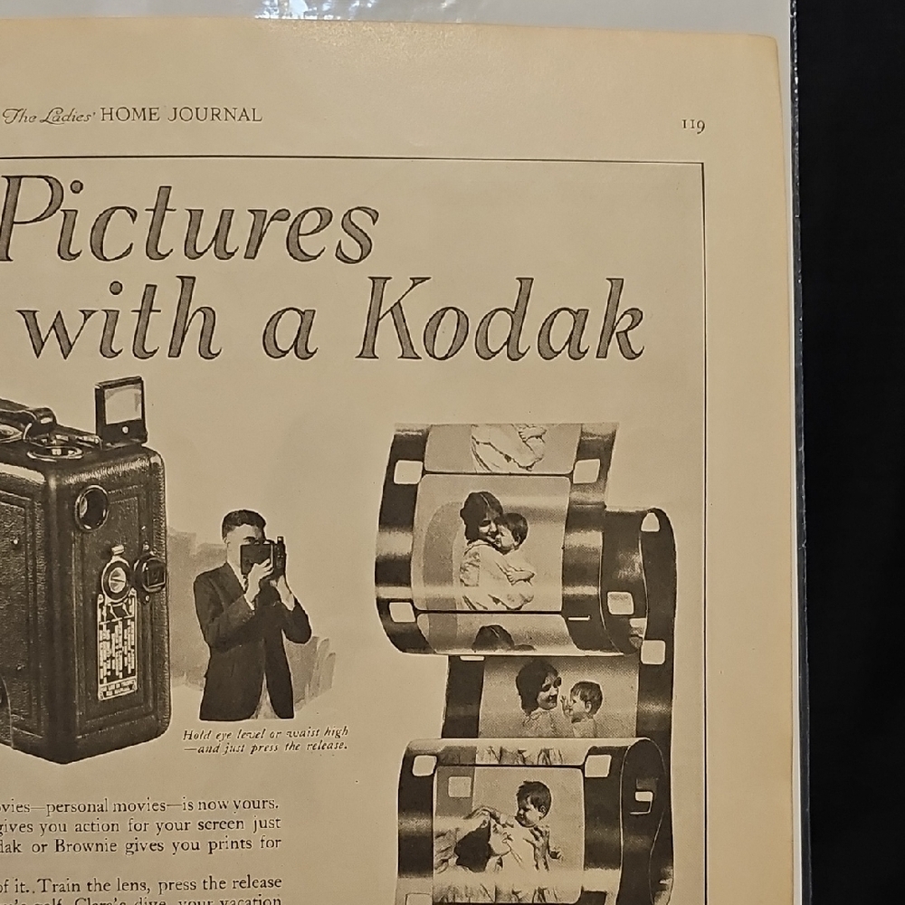 Kodak Motion Picture Camera Advertisement - Black and White - 1926 - Picture 4 of 9